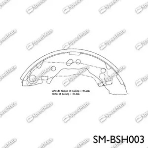 Колодки тормозные барабанные | зад | - SpeedMate SM-BSH003