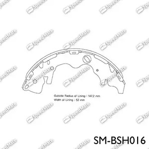 Комлект тормозных накладок | зад | - SpeedMate SM-BSH016
