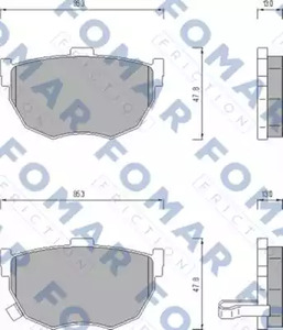 Колодки тормозные дисковые | зад | - FOMAR Friction FO 451681
