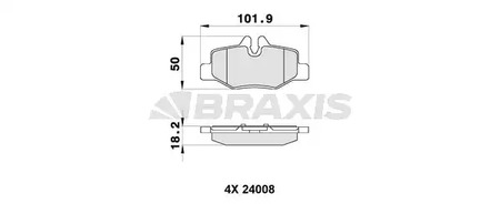 Комплект тормозных колодок - BRAXIS AB0164