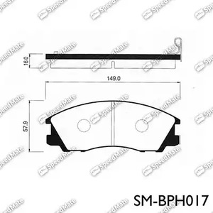 Колодки тормозные дисковые | перед | - SpeedMate SM-BPH017
