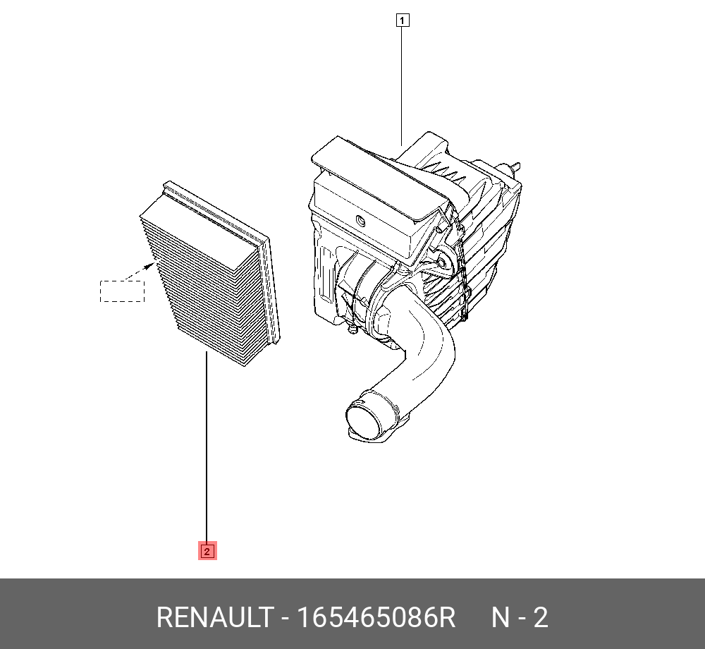 Фильтр воздушный - Renault 165465086R