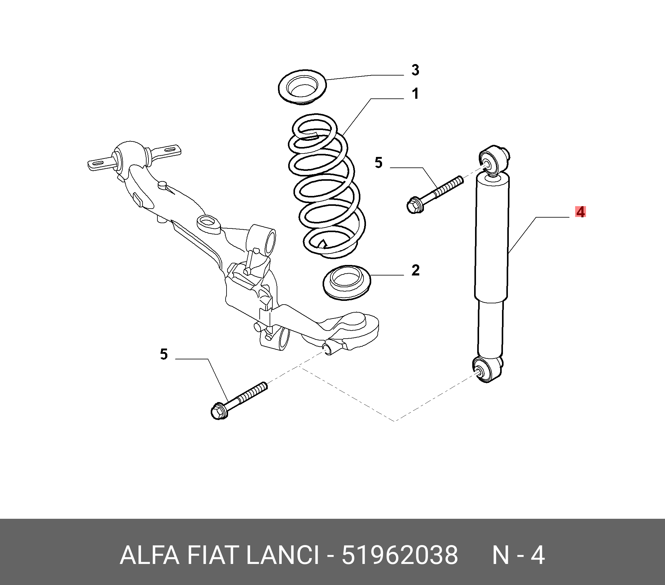 Амортизатор | зад | - Fiat/Alfa/Lancia 51962038