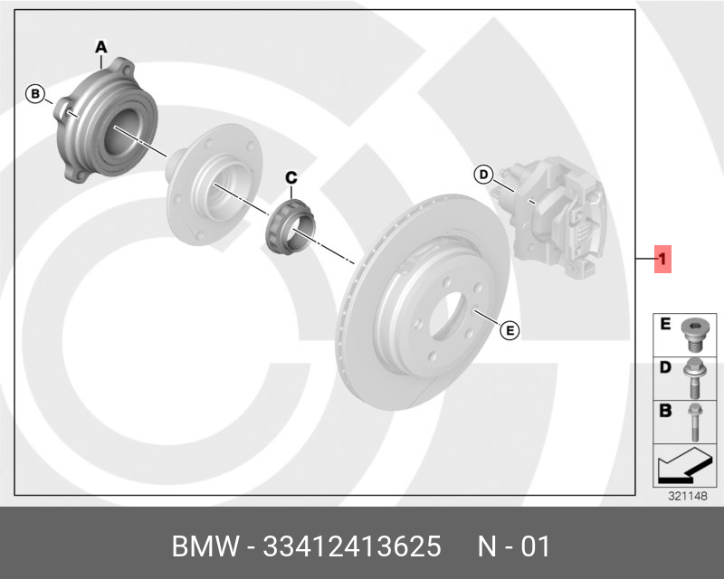 Комплект подшипника ступицы колеса | зад | - BMW 33 41 2 413 625