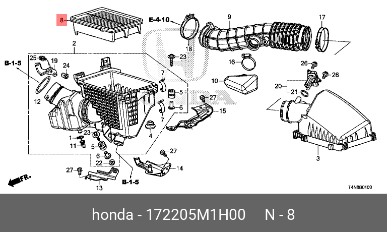 Фильтр воздушный - Honda 17220-5M1-H00
