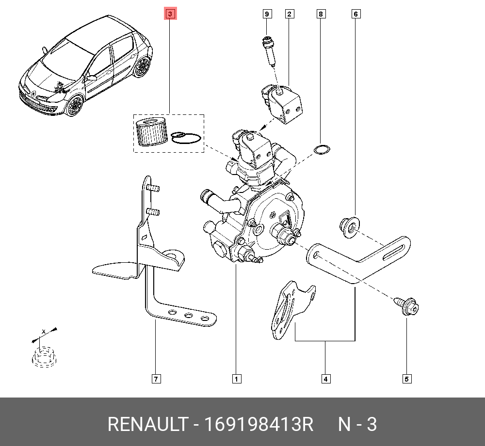 Фильтр масляный - Renault 169198413R