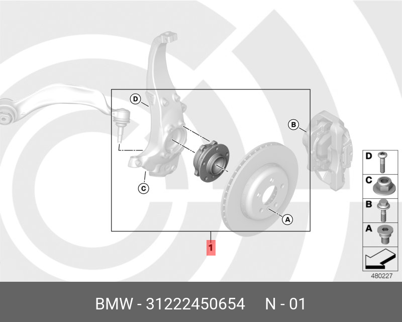 Ступица колеса - BMW 31222450654