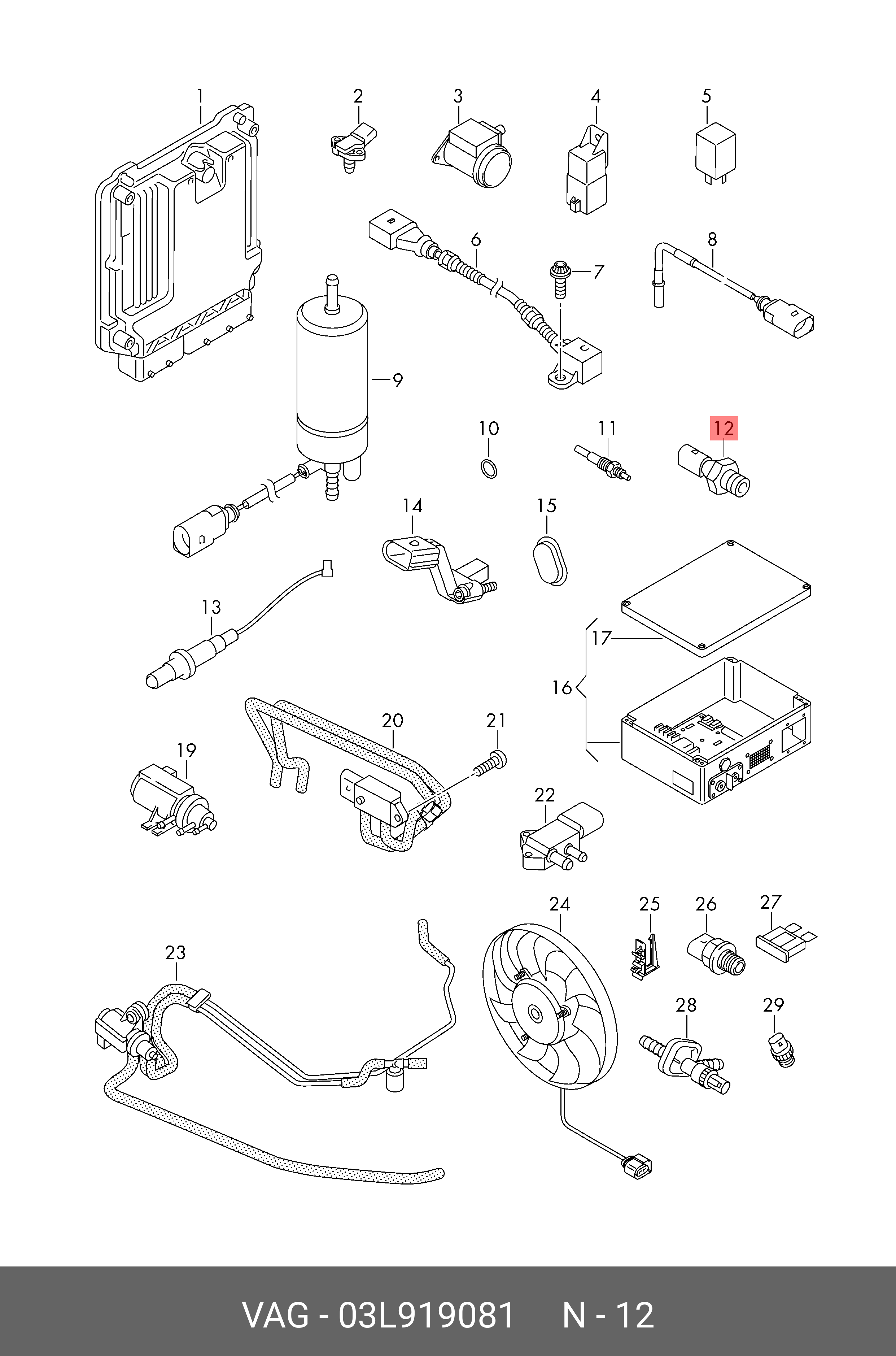 Датчик давления масла VAG 03L 919 081 4192₽