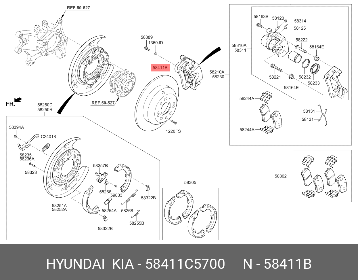 Диск тормозной задний - Hyundai/Kia 58411C5700