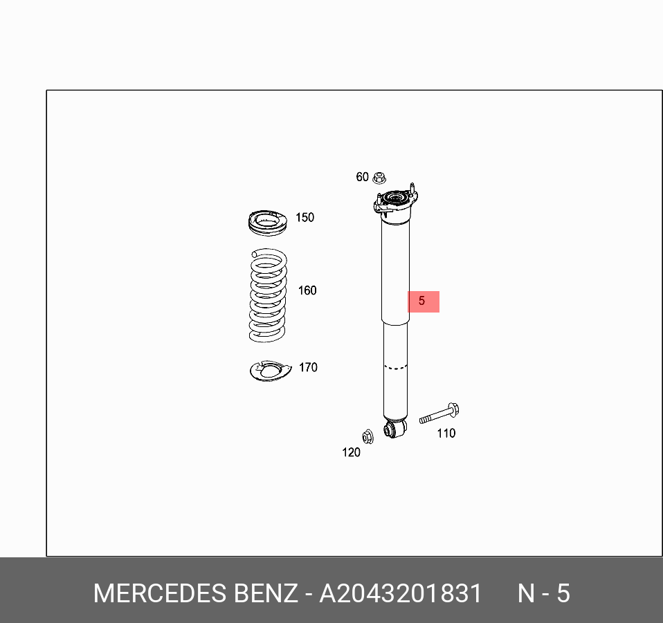 Амортизатор | зад | - Mercedes A 204 320 18 31