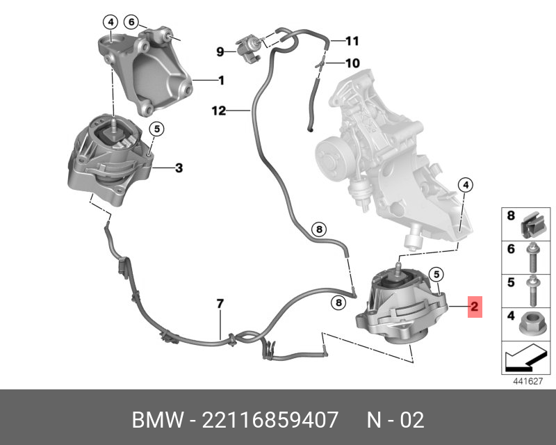 Подушка двигателя - BMW 22 11 6 859 407
