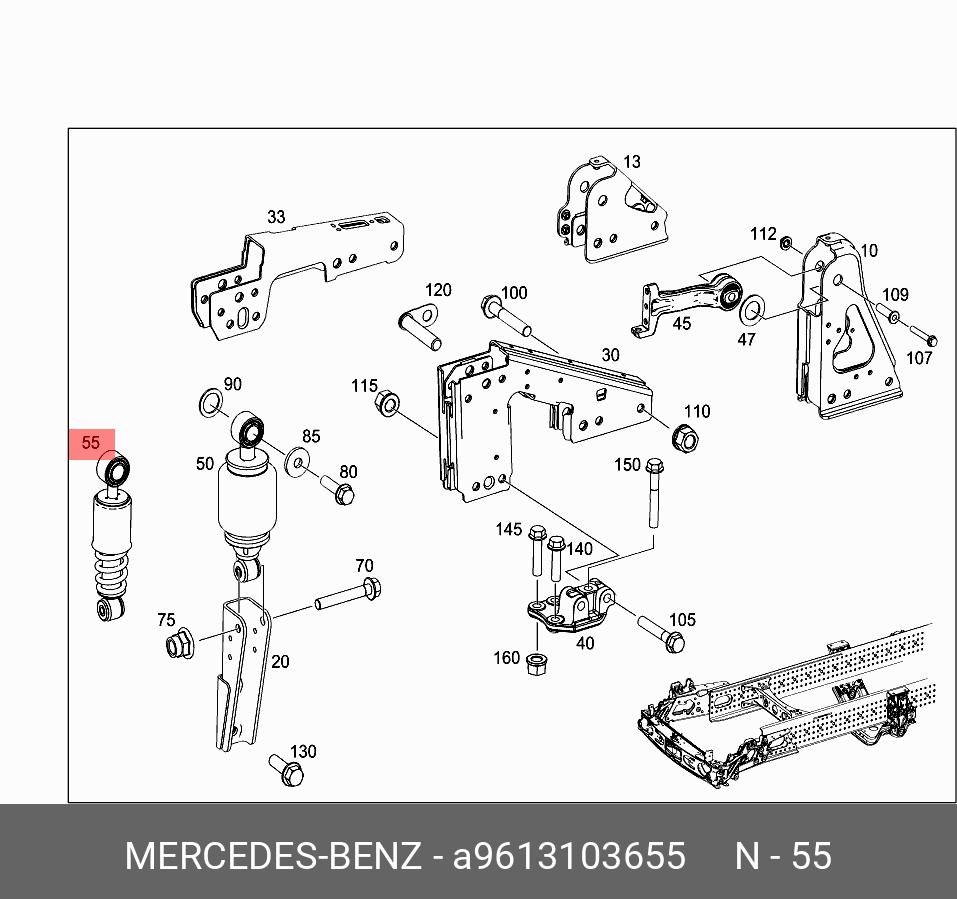 Амортизатор, Кабина HCV - Mercedes 961 310 36 55