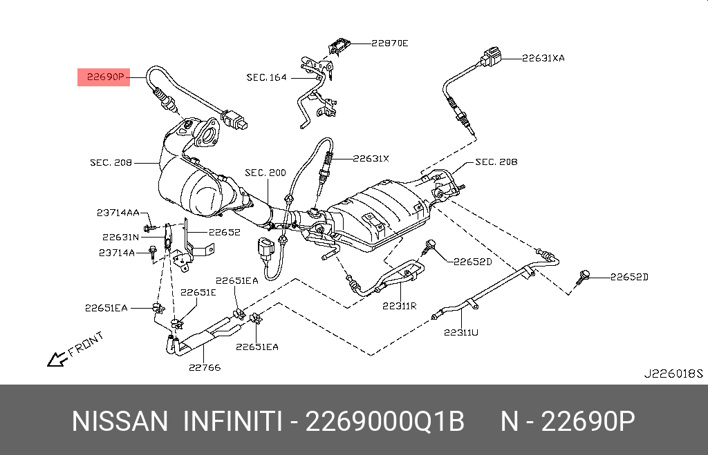 Датчик кислородный - Nissan 22690-00Q1B