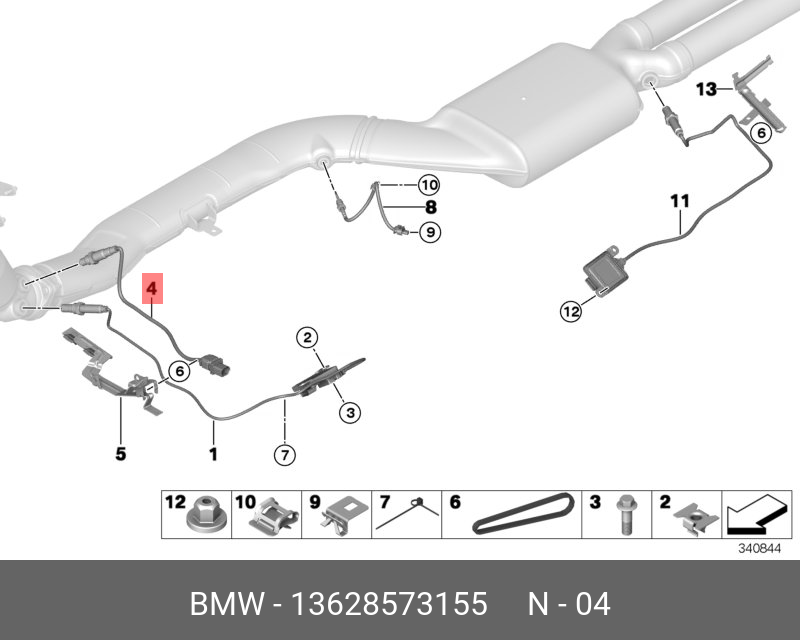 Датчик кислородный - BMW 13 62 8 573 155
