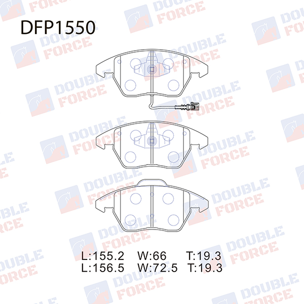 Колодки тормозные дисковые - DOUBLE FORCE DFP1550