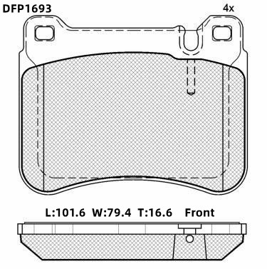 Колодки тормозные дисковые - DOUBLE FORCE DFP1693