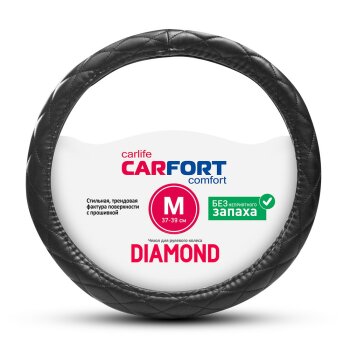 Оплетка CarFort Diamond, черная прошивка, мягкая, м (1/25) - CarFort CS2162