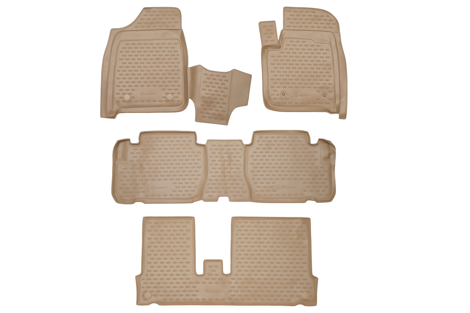 Коврики в салон toyota Ipsum ACM 21W jdm, 05/2001–05/2007, 3 ряда, п.р. (полиуретан, бежевые) / Тойота Ипсум - Element NLC.48.38.212k