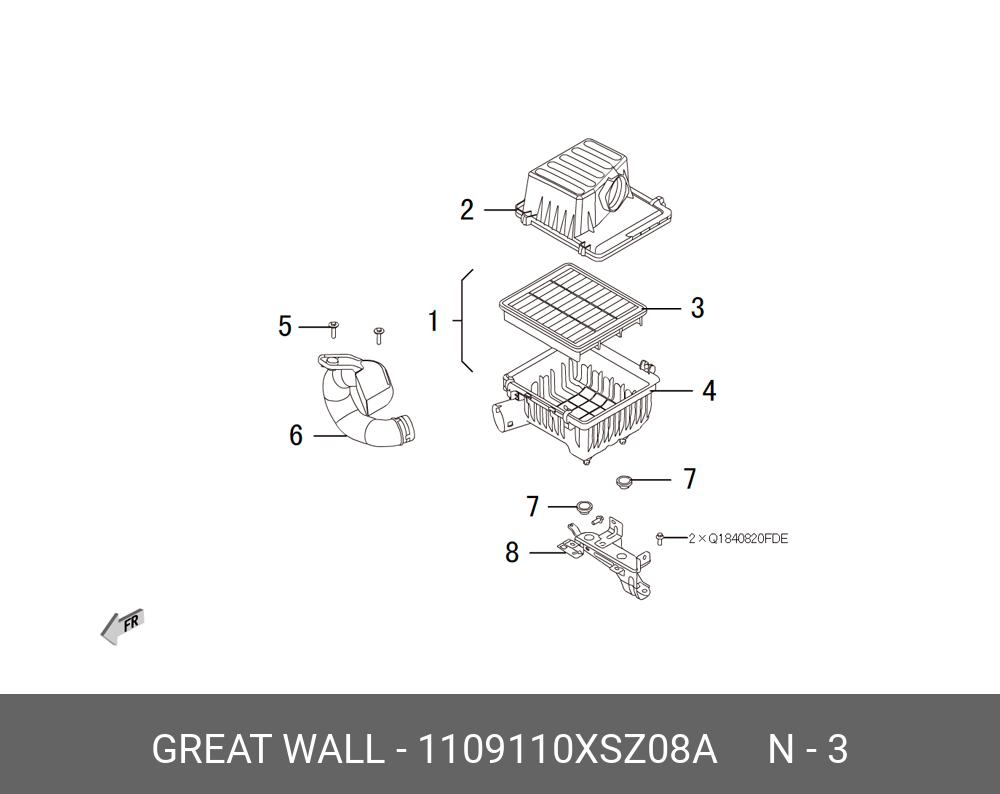 Фильтр воздушный haval H2 1.5t - Great Wall 1109110xsz08a
