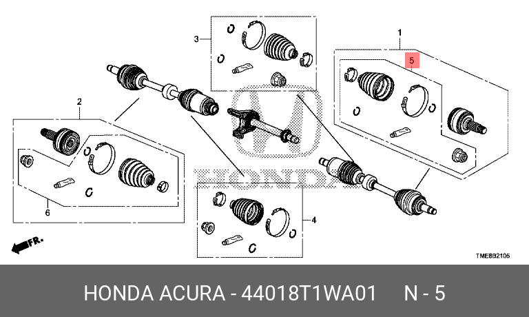 Пыльник шруса - Honda 44018-T1W-A01