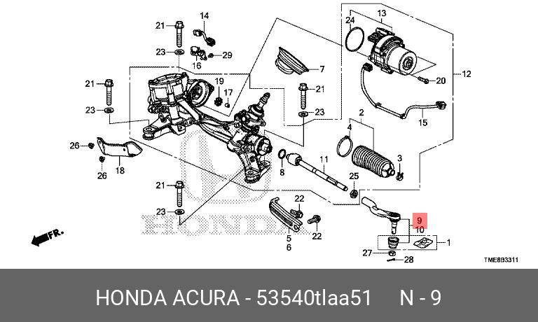 Рулевой наконечник | прав | - Honda 53540-TLA-A51