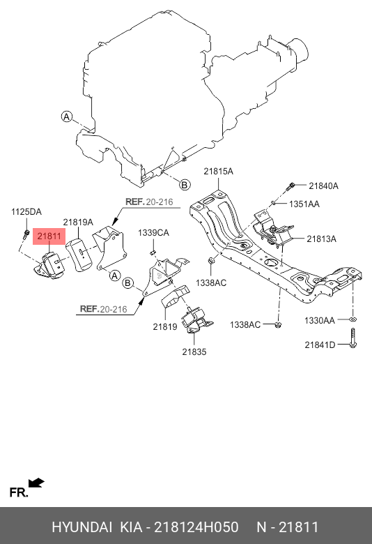 опора двигателя - Hyundai/Kia 218124H050