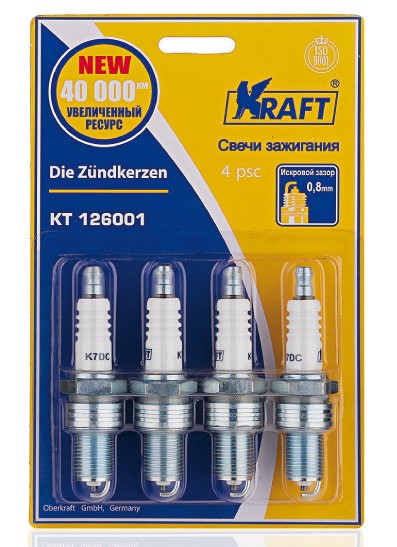 Свечи зажигания, комплект ВАЗ 2101-07, 2121 - KRAFT KT 126001