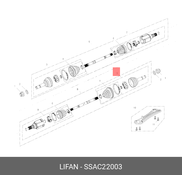 Шрус наружный CVT - Lifan SSAC22003