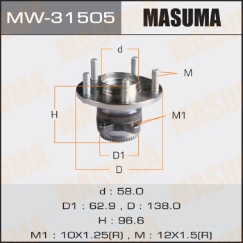 Ступичный узел masuma rear galant / dj1a, dm1a 06- | зад | - Masuma MW-31505