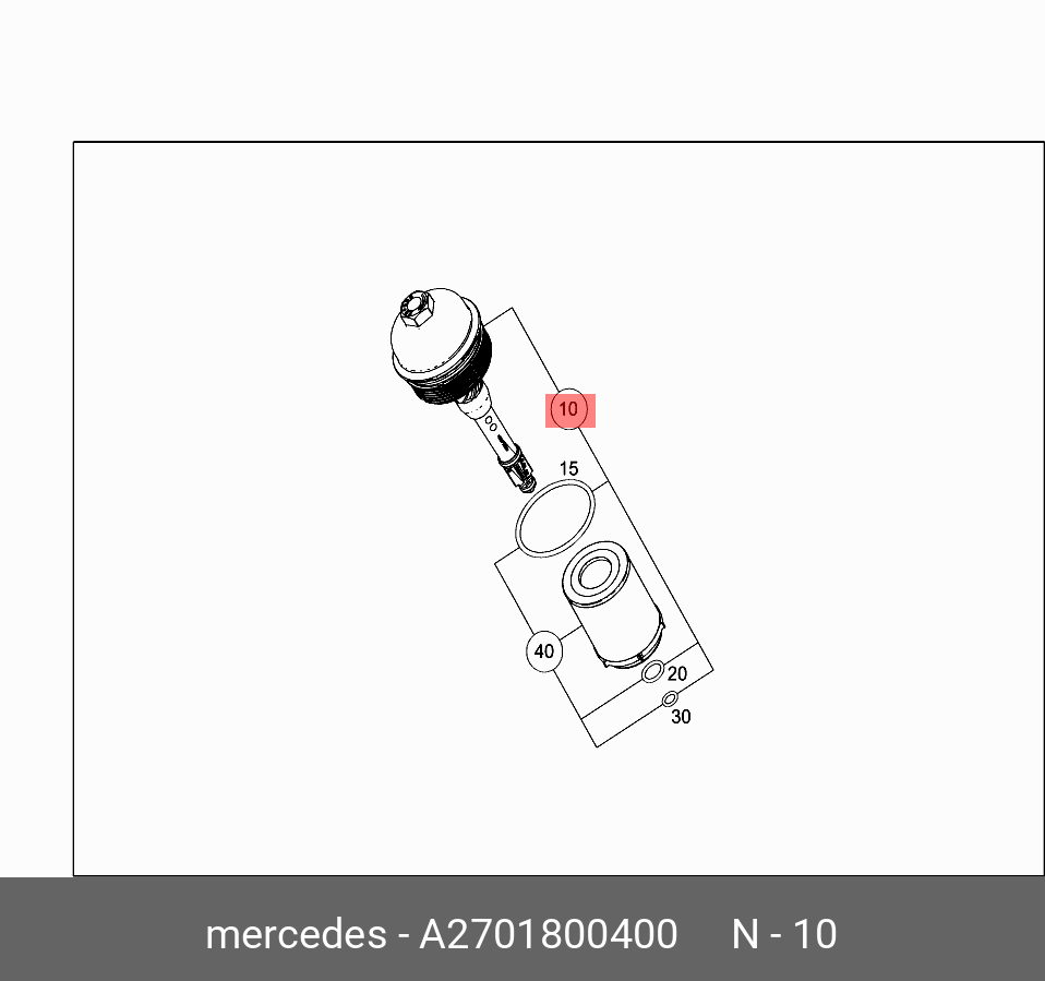 Фильтр масляный в сборе - Mercedes 2 701 800 400