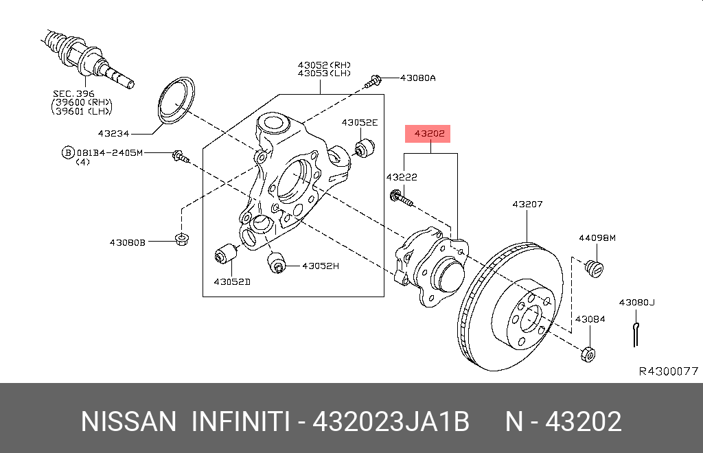 Деталь | зад лев | - Nissan 43202-3JA1B