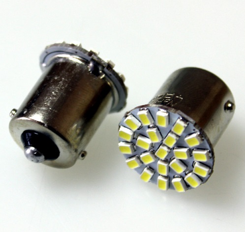 Светодиод 24V g18.5 22SMD(size 3020) r10w BA15s белый 2.4w 66lm - Nord Yada 904811