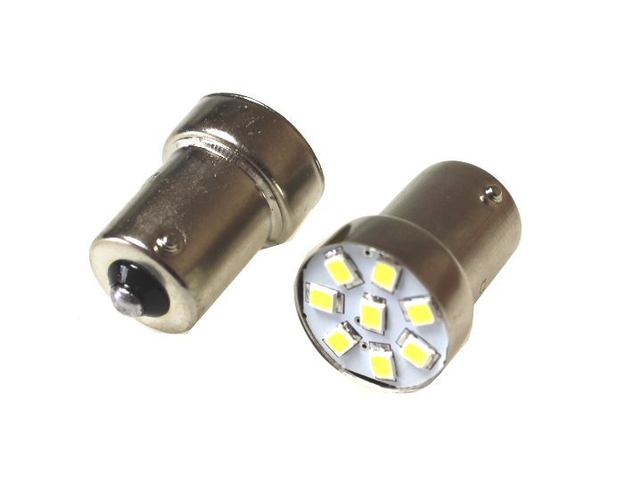 Светодиод 24V g18.5 8 SMD (size 2835) r10w BA15s белый 1.15w 32lm - Nord Yada 904815