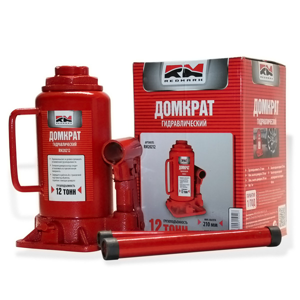 Домкрат гидрав.12 т. выс. 210-395 мм (в коробке) - RedMark RM20212