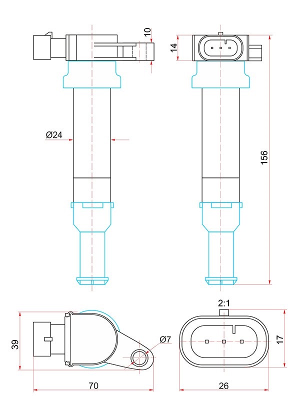 Катушка зажигания hyundai santa FE 00-06/magentis 05-10 - SAT ST-27301-3E100