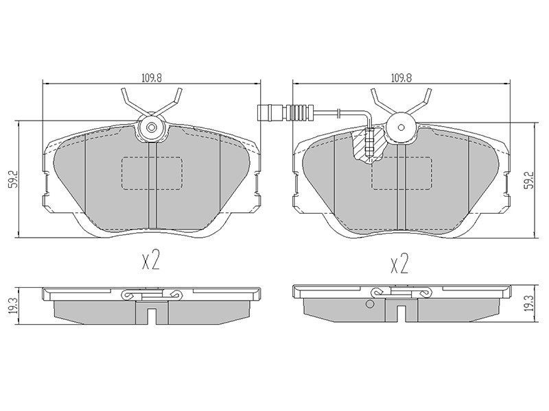 Колодки тормозные FR mercedes w201/w124/c124 - SAT ST-A0004209920