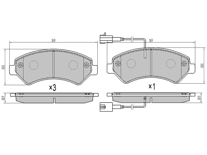 Колодки тормозные FR peugeot boxer 06- (2 датчика износа) - SAT ST1612433680