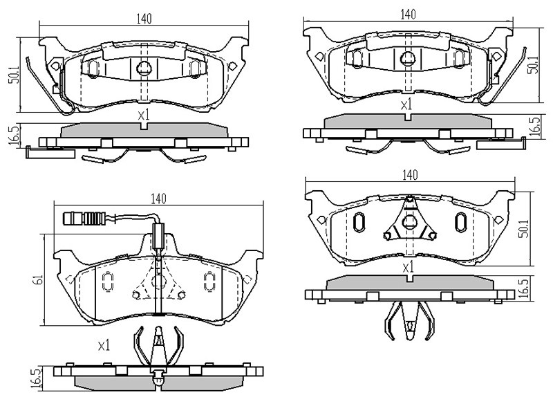 Колодки тормозные дисковые - SAT STA1634201420