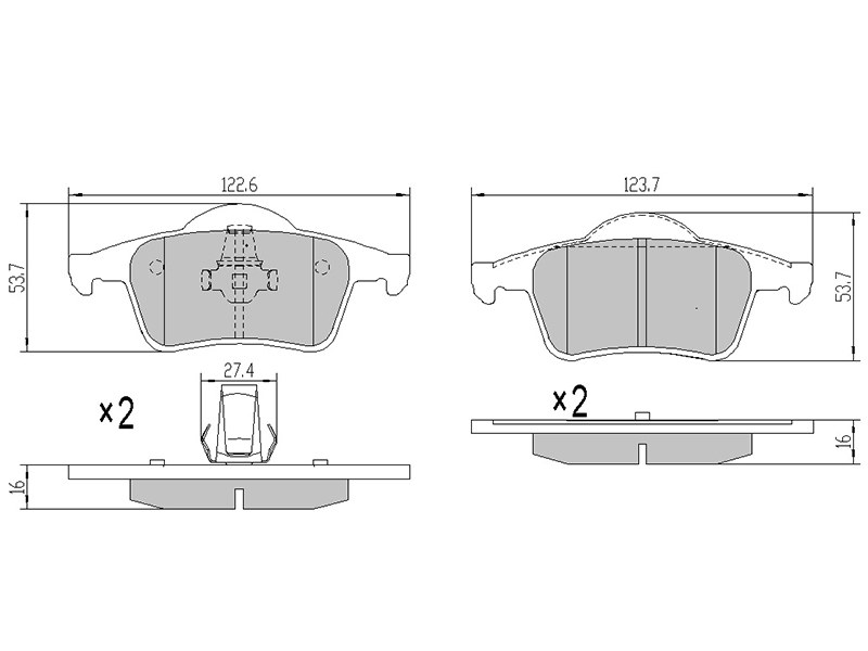 Колодки тормозные RR volvo s60/s80/v70/xc70 97-02 - SAT ST-30648382