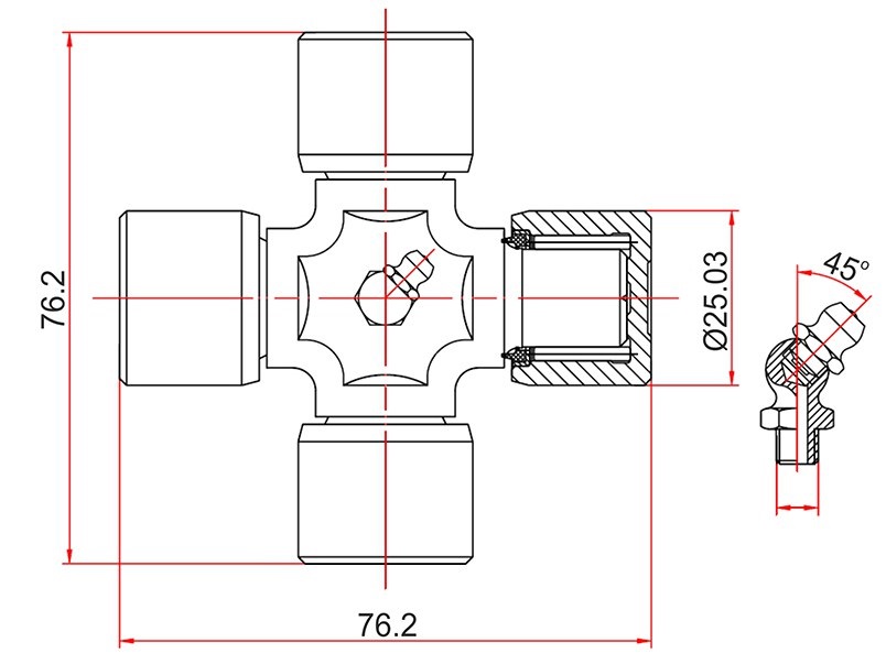 Крестовина mitsubishi l200 05-/pajero/montero sport 96-/delica 89-06 - SAT ST-MB000948