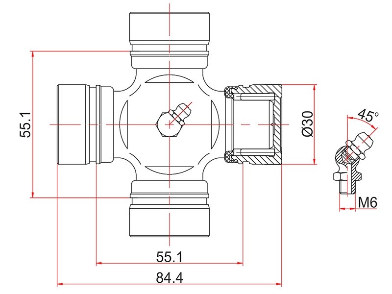 Крестовина mitsubishi l200 96-05/pajero/montero sport challenger 96-06 - SAT ST-MR232151