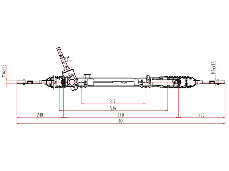 Рейка рулевая nissan x-trail/qashqai 14- LHD - SAT ST-48001-4BA0A