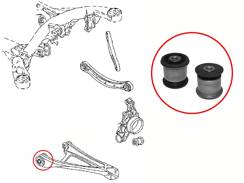 Сайлентблок задней подвески audi Q7 06-15/volkswagen touareg 03-/porsche cayenne 02-10 | зад | - SAT ST7L0505311BB
