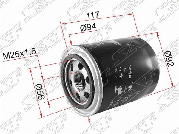 Фильтр масляный KIA sorento 2.5 diesel 06-09/hyundai H1 07-15/h100 06- - SAT ST263104A000