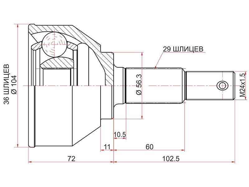 Шрус наружный nissan x-trail T31 - SAT NI-239
