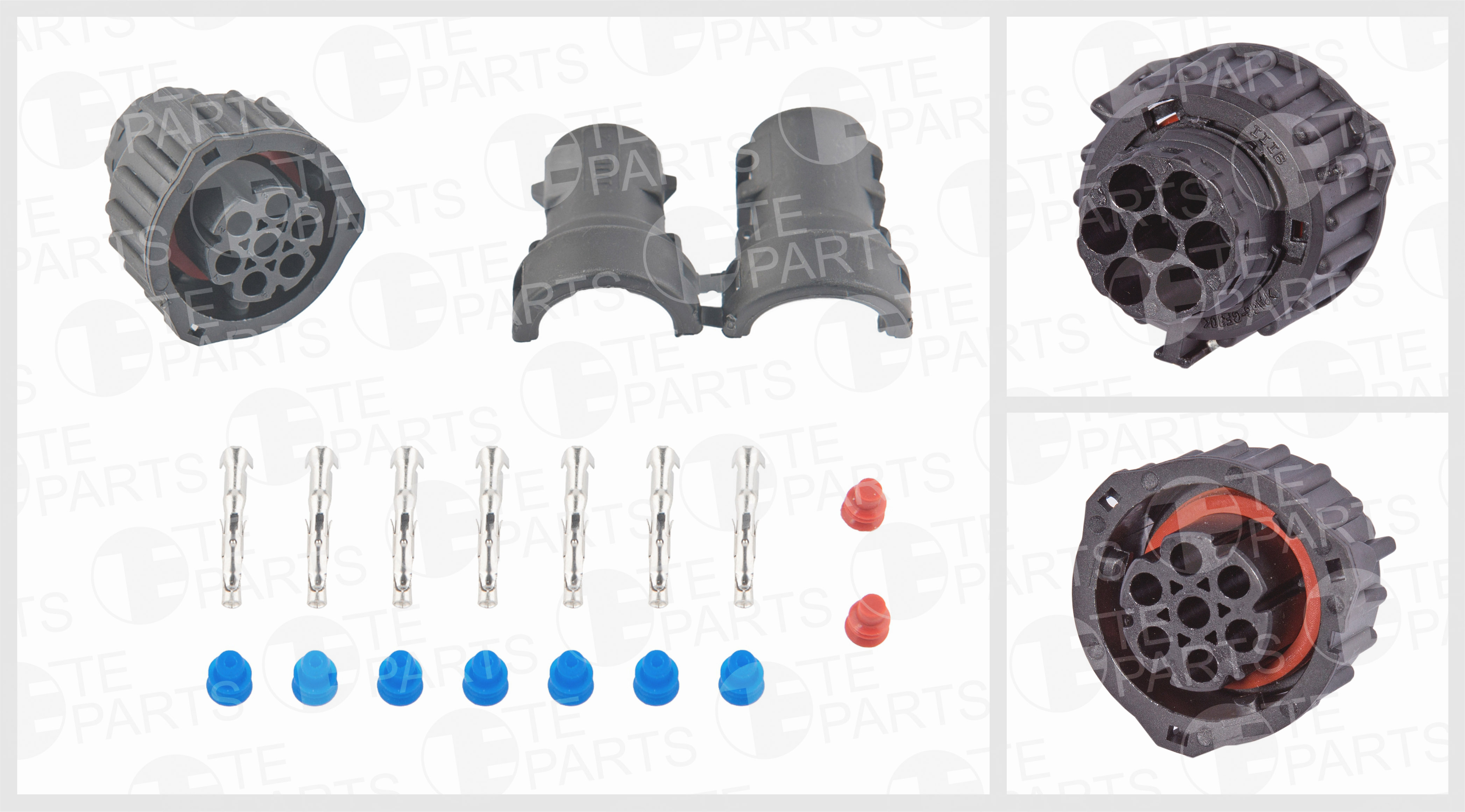 Ремкомплект розетки AMP 1.5, 7 pol. для фонарей man/rvi - TE PARTS 7810620