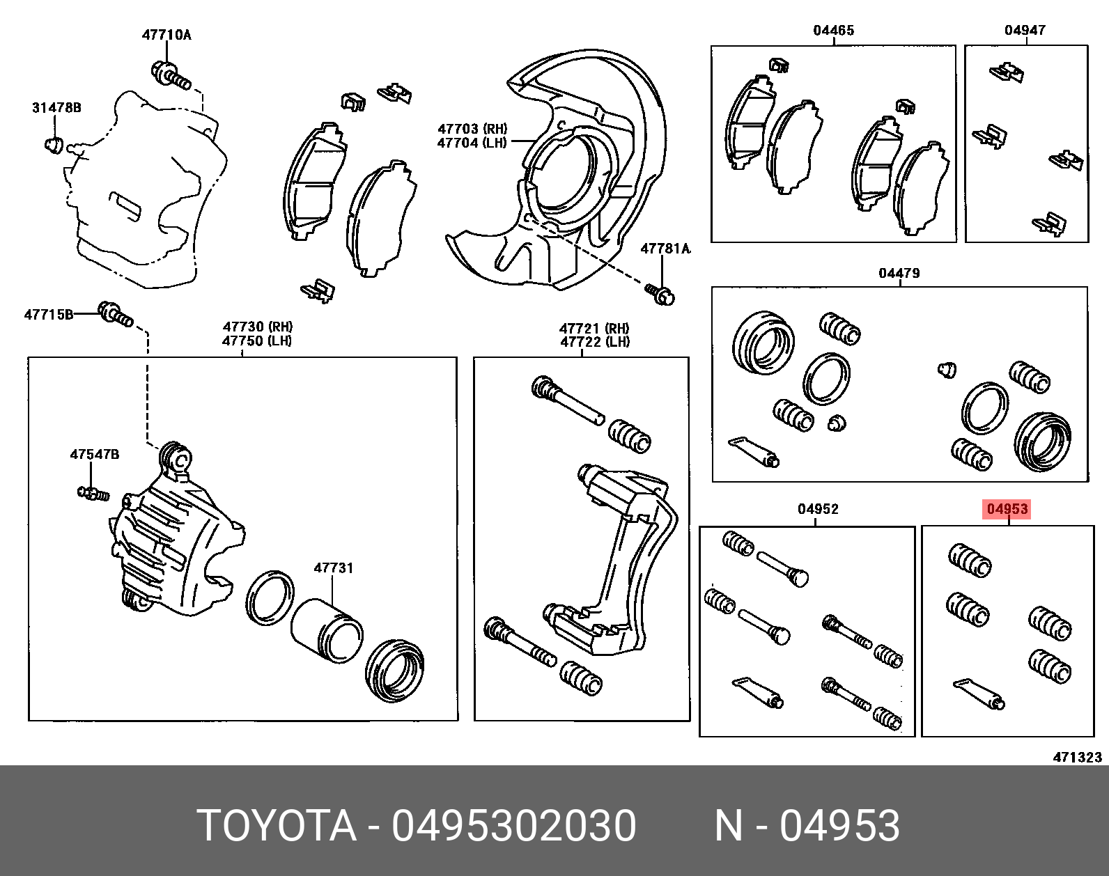 Комплект пыльников boot KIT disc brake - Toyota 495 302 030