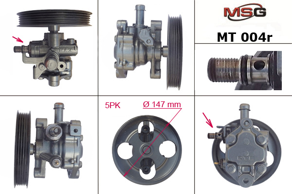 Насос ГУР восстановленный Mitsubishi Colt v 1995-2005, Mitsubishi Carisma 1996-2003 - MSG Rebuilding MT004R