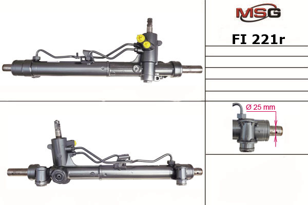 Рулевая рейка с ГУР восстановленная OPEL Combo 2012-, Fiat Doblo / Nuovo Doblo 2010- - MSG Rebuilding FI221R