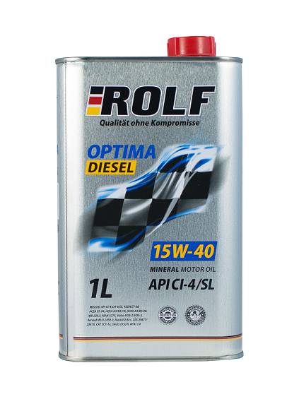 Масло моторное минеральное Optima Diesel 15w-40 , 1л - ROLF 322 238